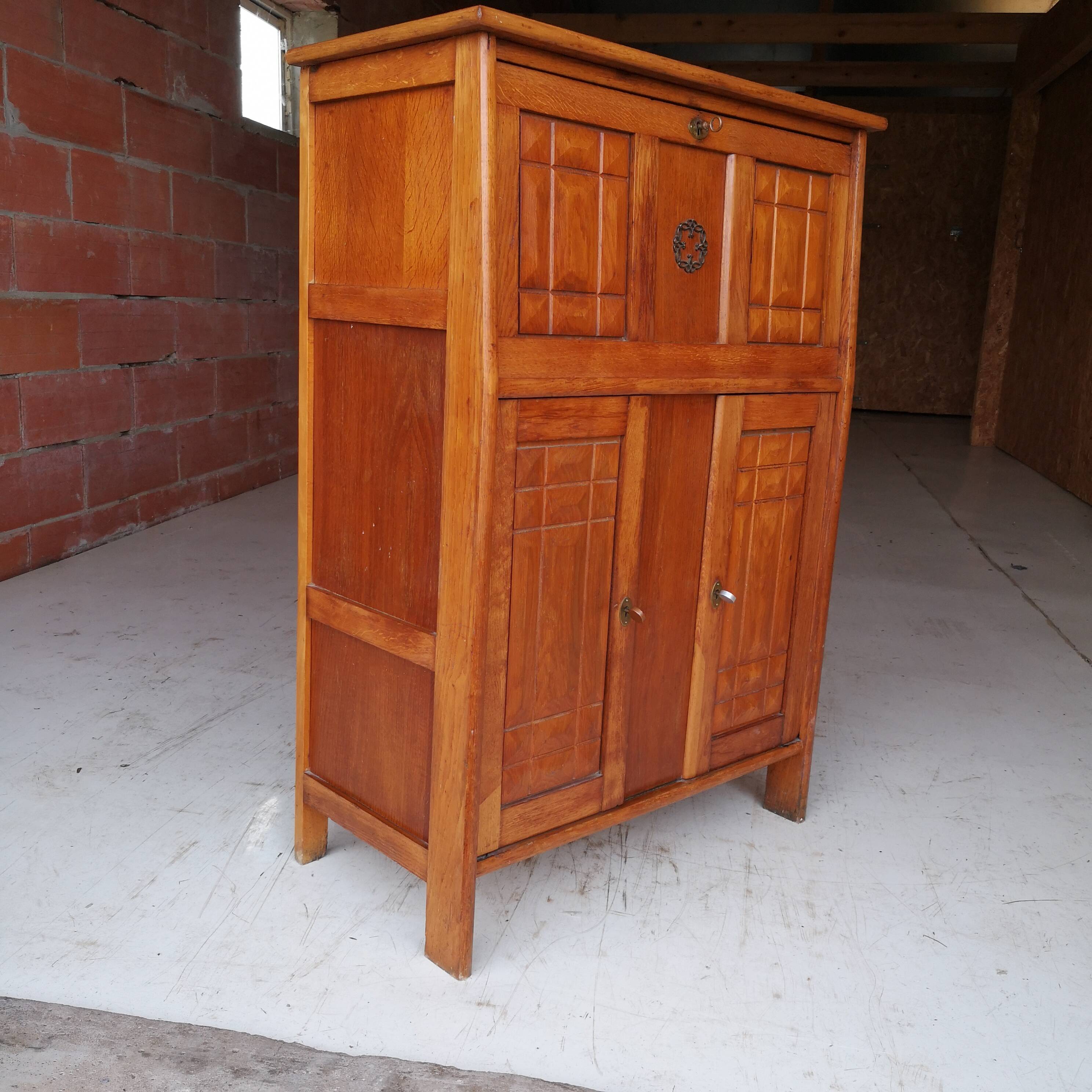 Modernist oak secretary "La Gentilhommière" - Charles Dudouyt - 1940