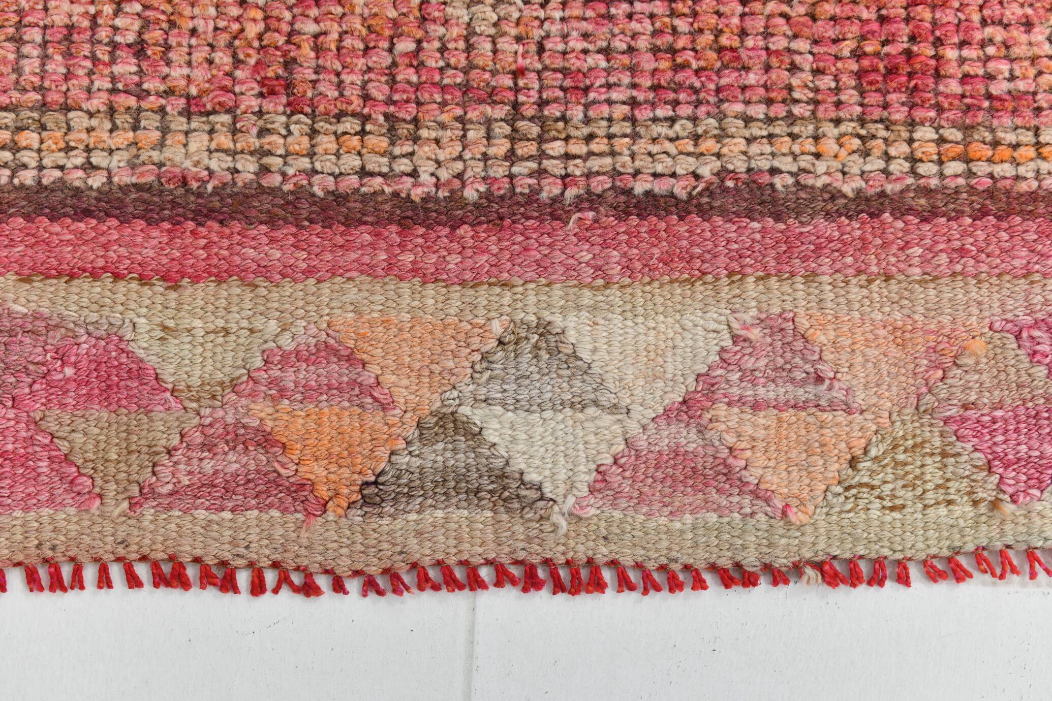 3x10 Turkish Red & Orange Vintage Runner Rug, 90x295Cm