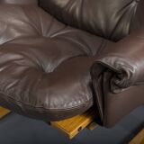 Brown Leather Armchairs by Elsa & Nordahl Solheim for Rybo Rykken & Co., 1970s, Set of 2