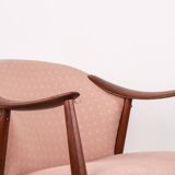 Pair of Scandinavian armchairs in Teak and Fabric, Tyrol model by Gerhard Berg for Westnofa 1960.