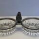 Glass server and silver metal frame
