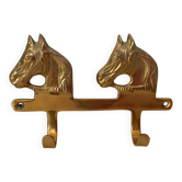 Porte manteau mural chevaux en laiton