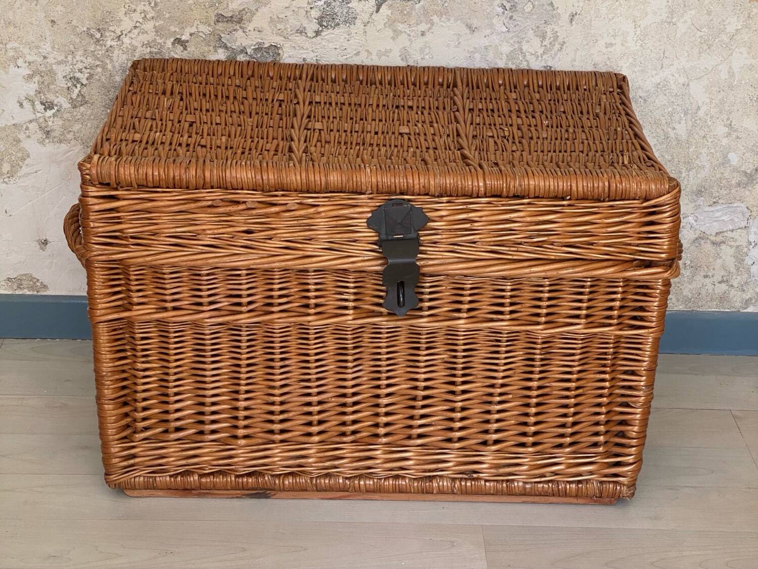 Vintage rattan trunk