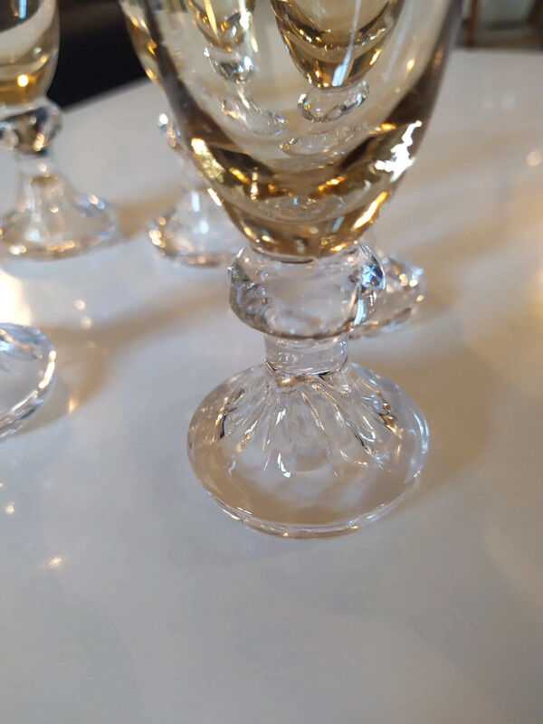 6 crystal digestive glasses