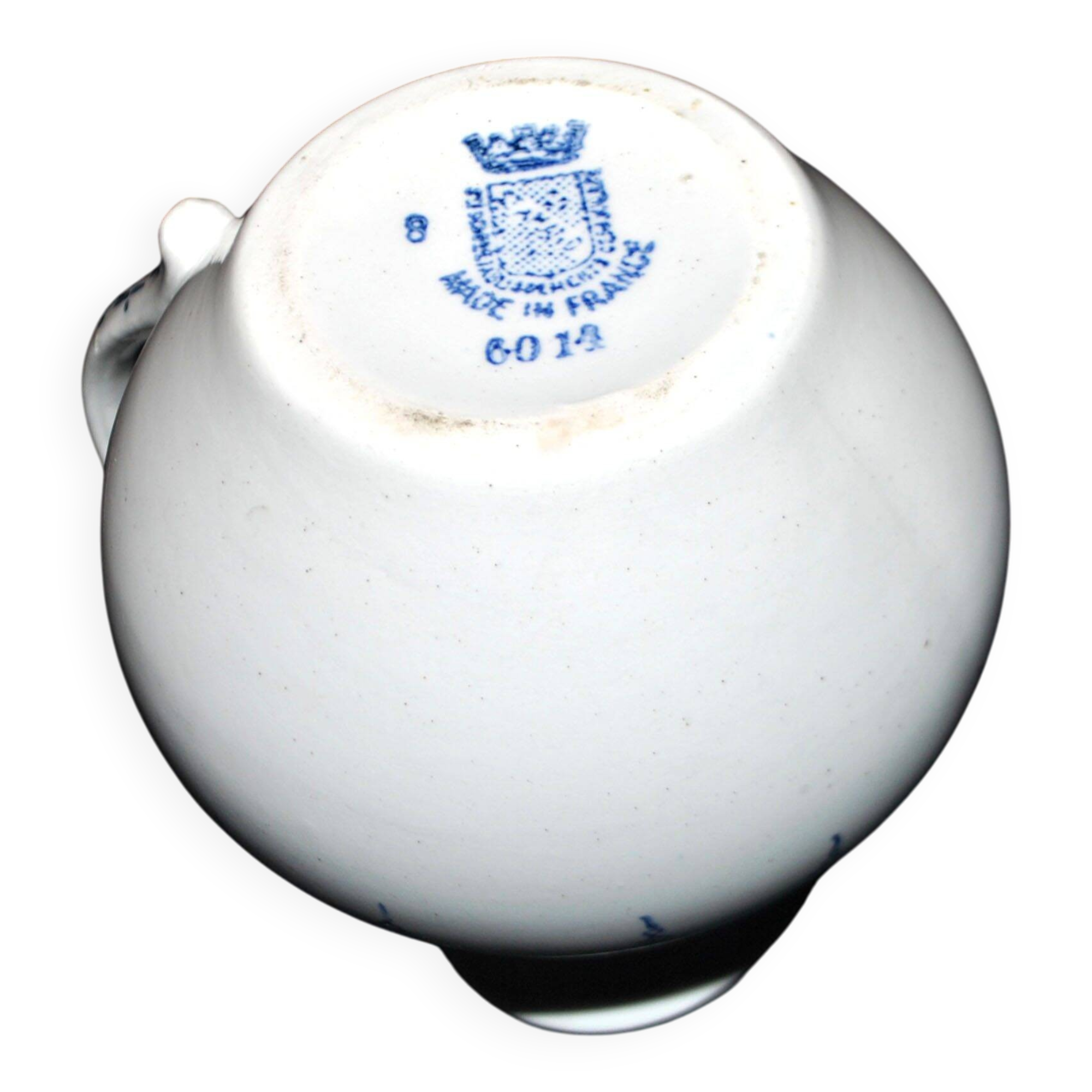 Saint Amand earthenware pitcher with stencil decoration