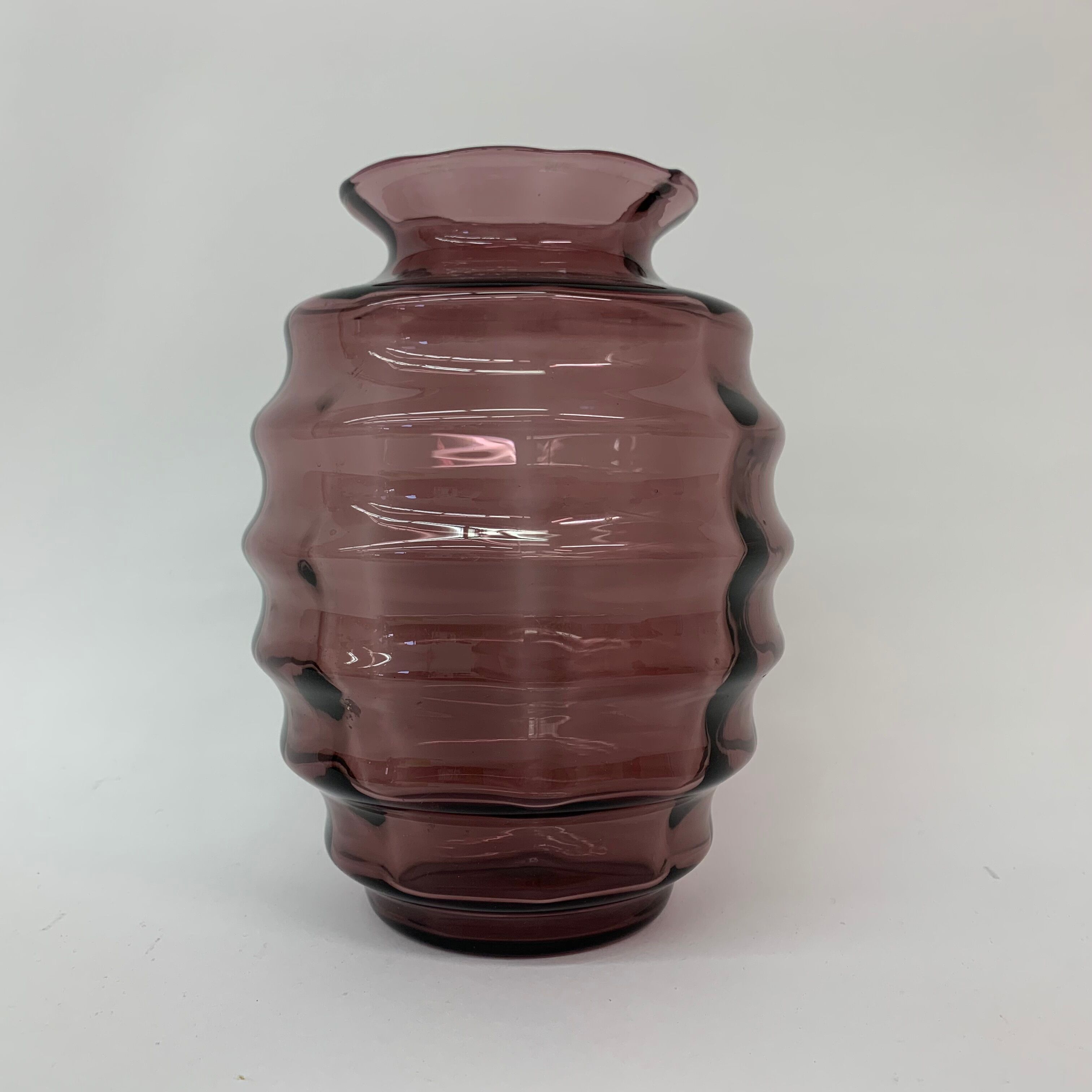 Art deco Doyen vase purple glass , 1930’s