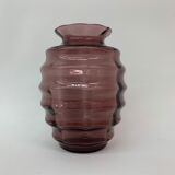 Vase Art déco Doyen en verre violet, années 1930