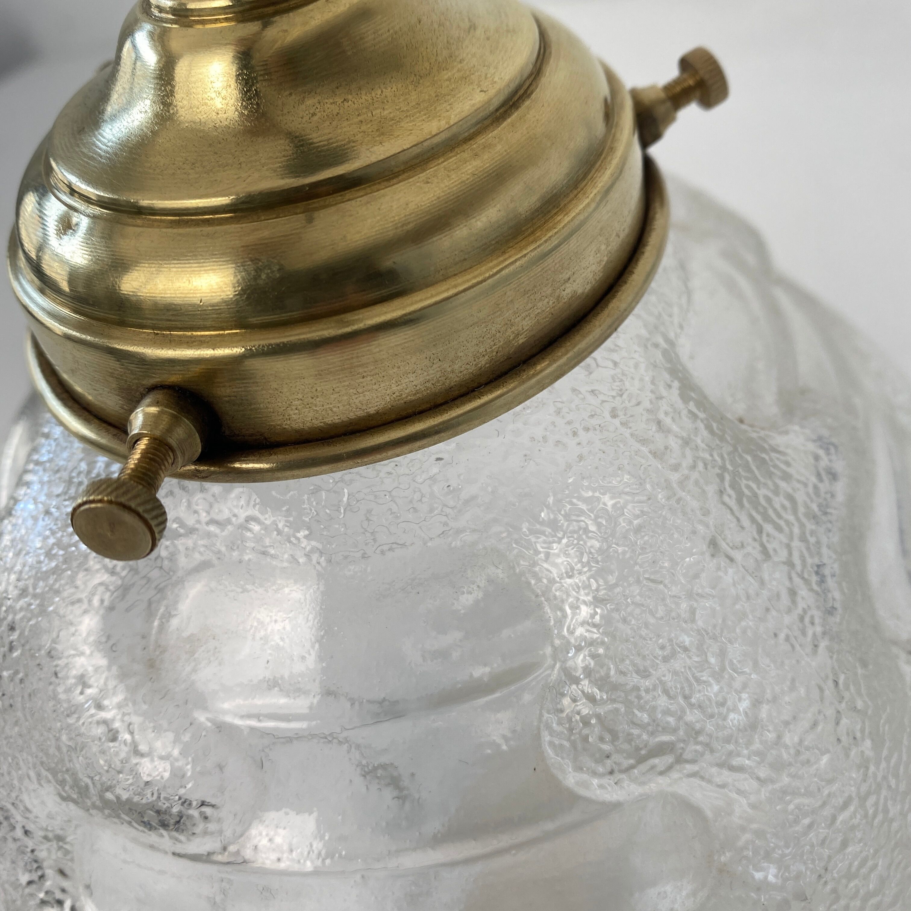 Pair of old round pendant lamps 15 cm vintage