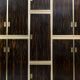 Luciano Frigerio Mid-Century Modern Italian Brass and Walnut Wardrobe, 1970
