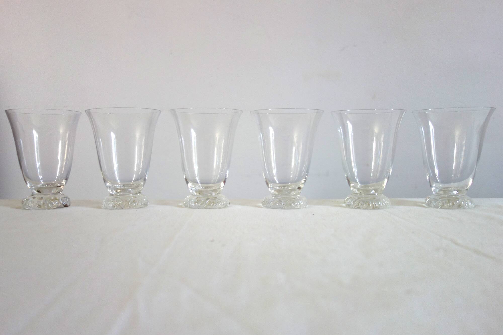 6 Daum Kim model wine glasses, mid-20th century