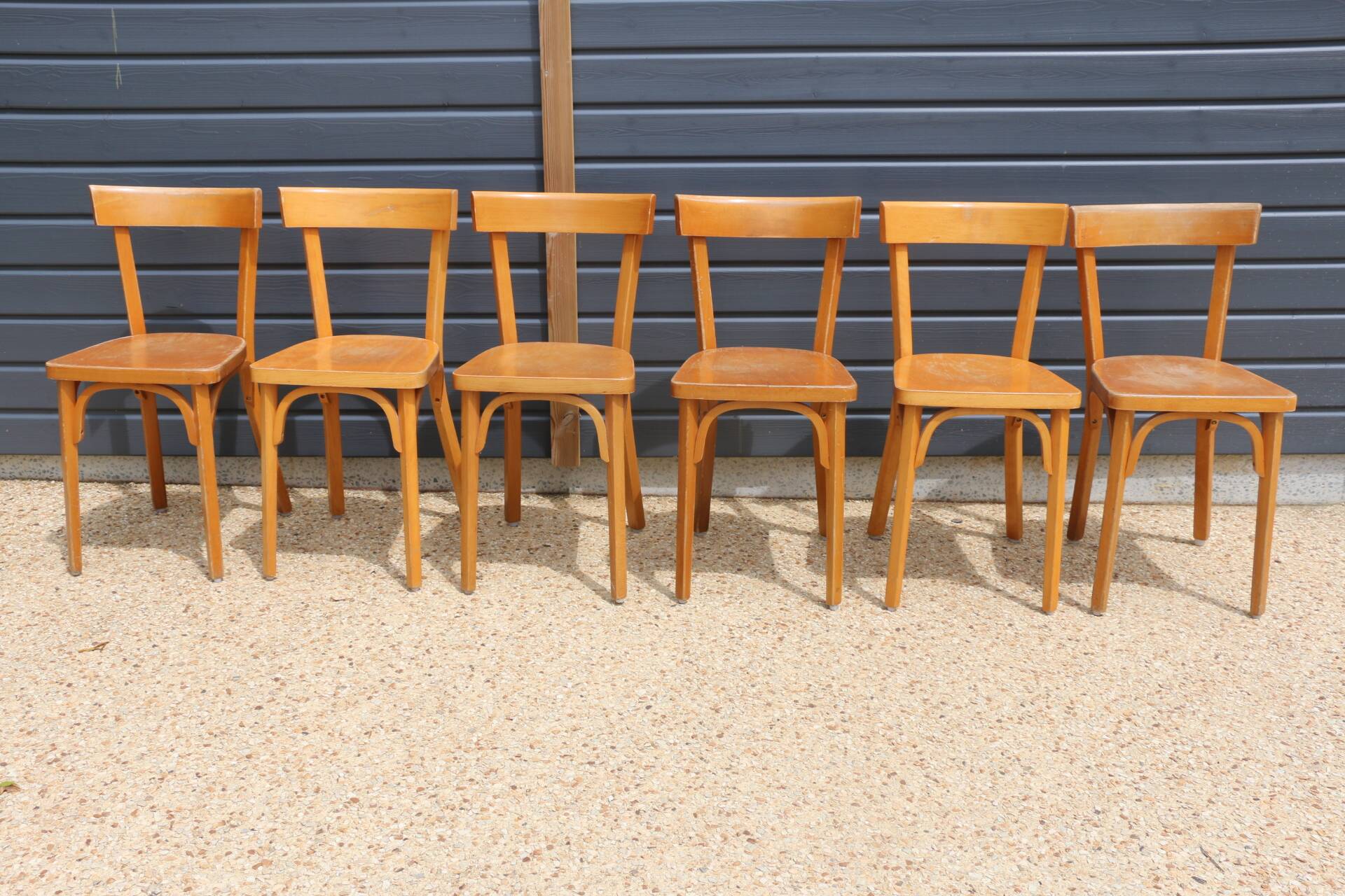 10 BAUMANN chairs N°18 light beech