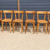 10 BAUMANN chairs N°18 light beech