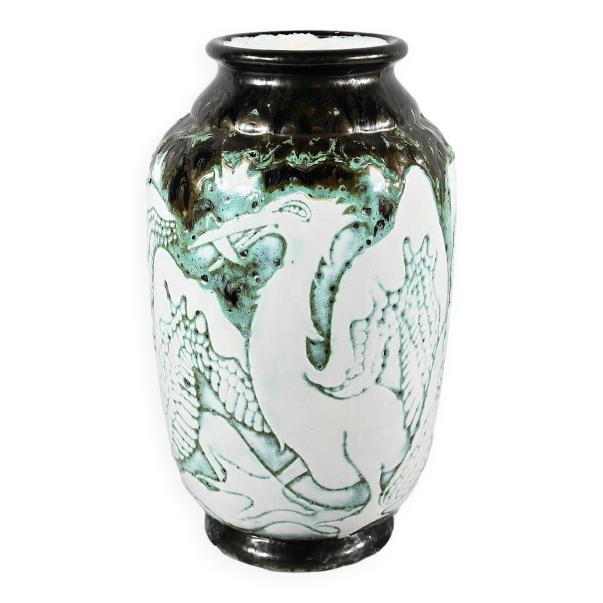 “Les Pélicans” vase, signed L. Alaurant – 1950