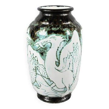 “Les Pélicans” vase, signed L. Alaurant – 1950