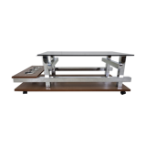 Vintage teak and chrome bar coffee table, 1960s