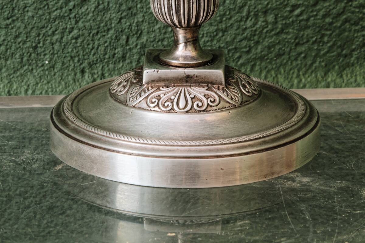 Silver-plated candlestick, late 19th century.