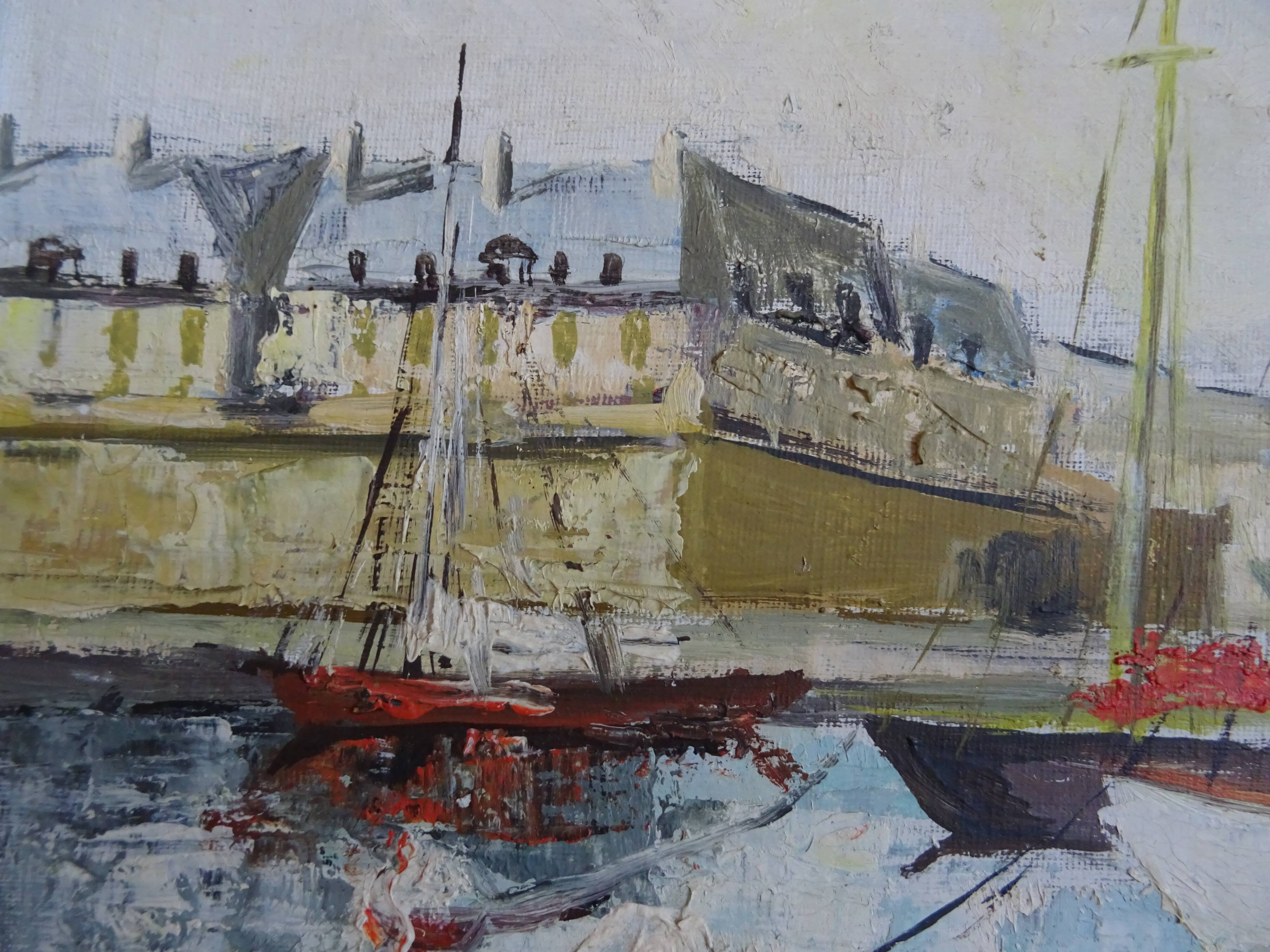 Tableau "Port de Saint Malo" signé