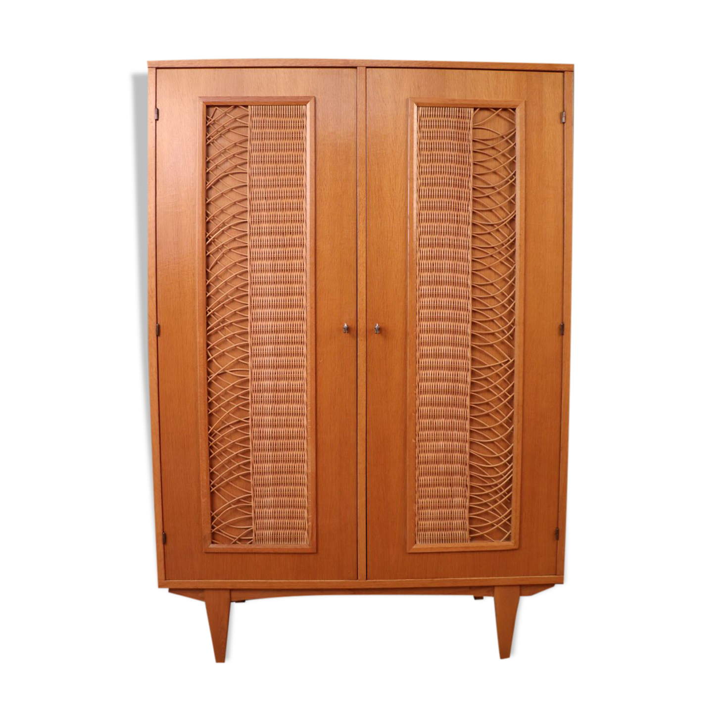 Wood and rattan cabinet