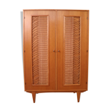 Wood and rattan cabinet
