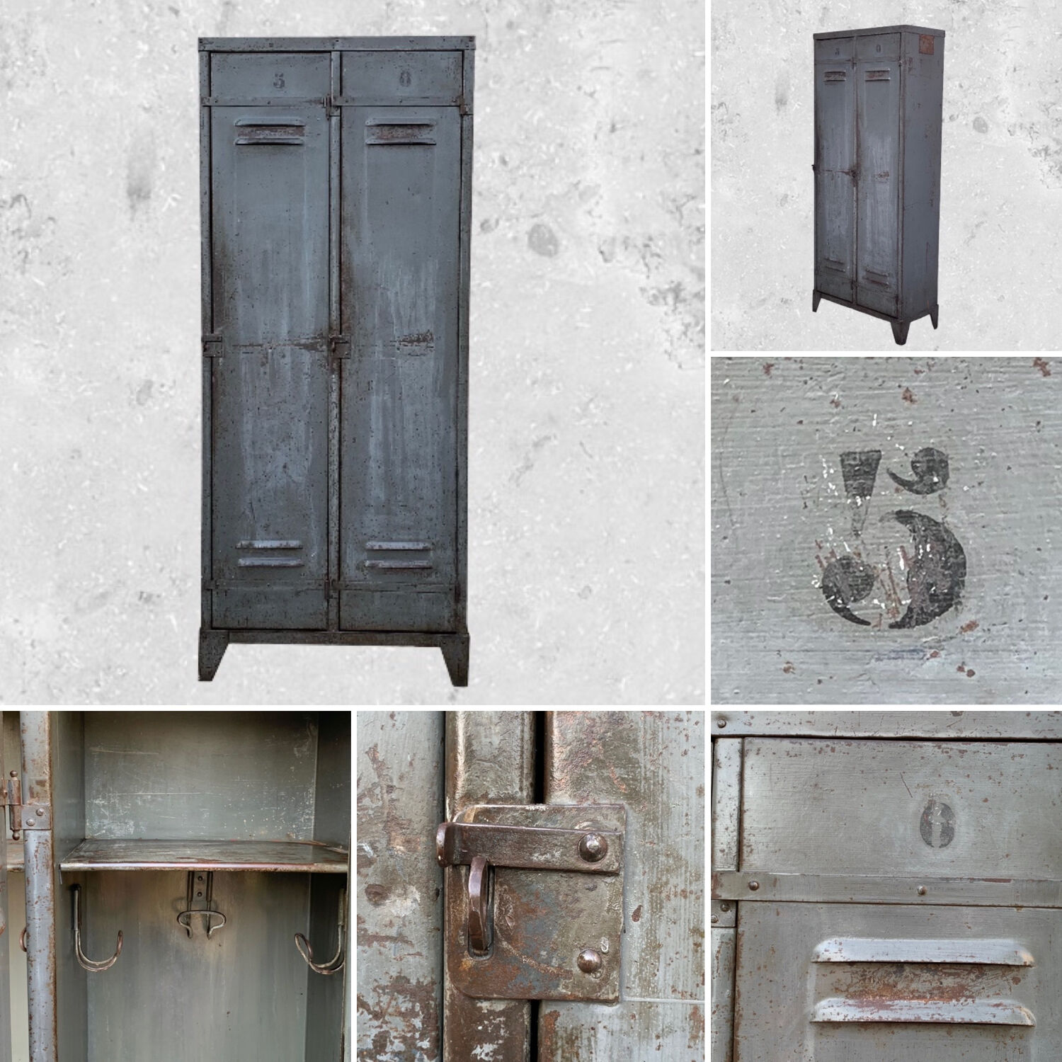 1940s industrial workshop locker room