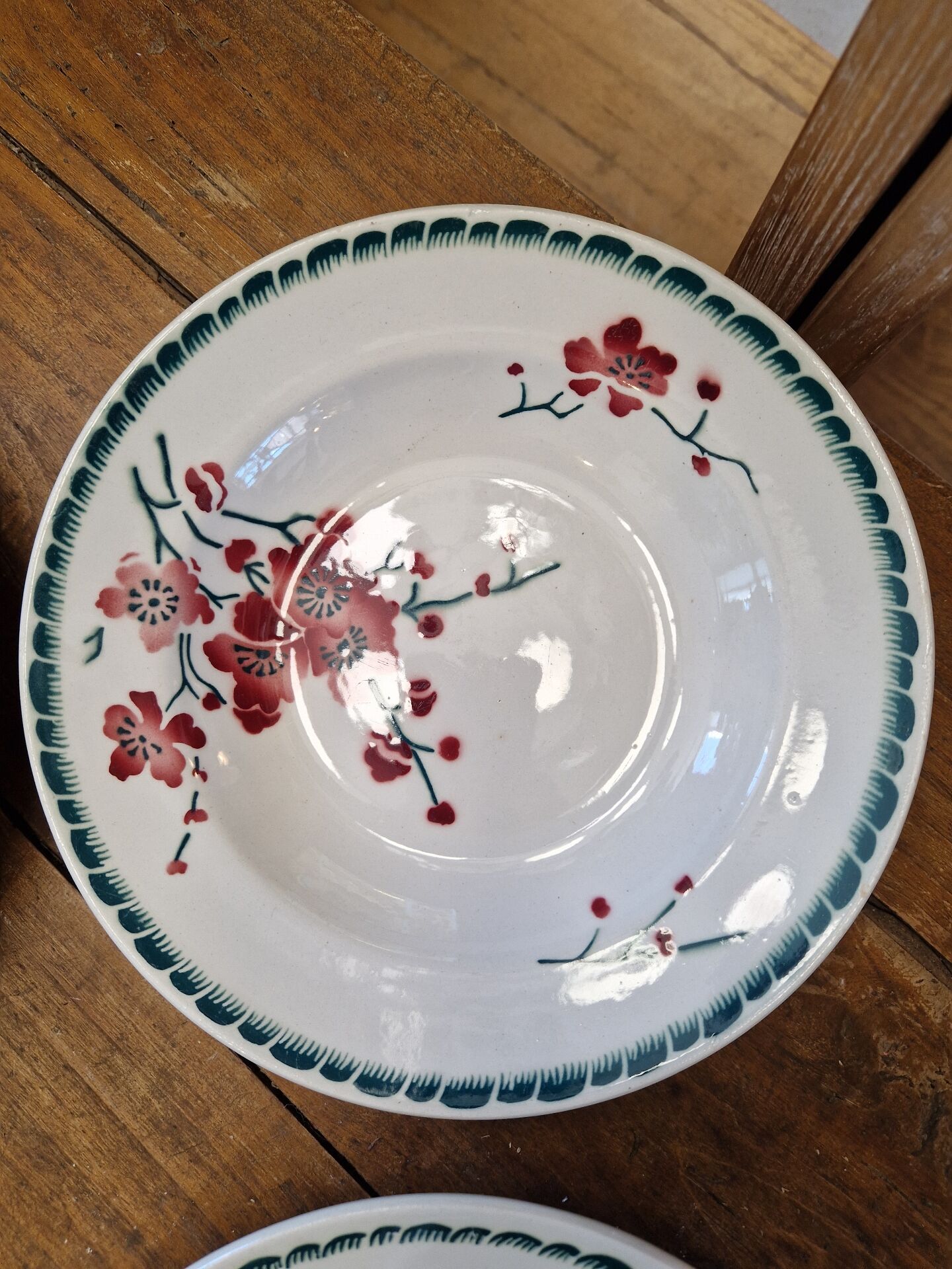 Set of 8 Deep Plates Cherry Blossom Badonviller