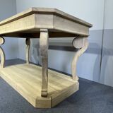 Raw oak draper table