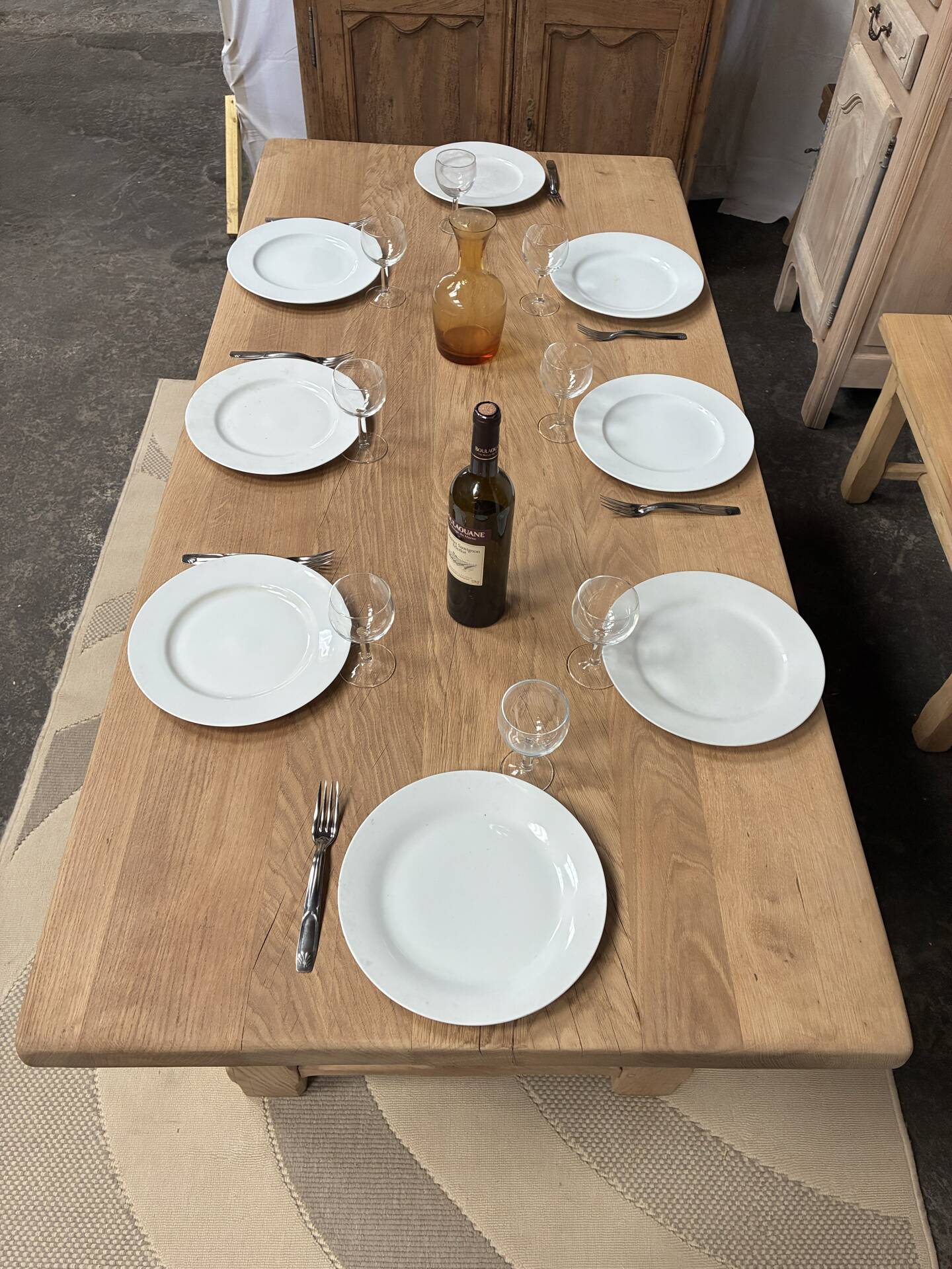 Solid oak farmhouse table