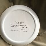 Plate signed by Zao wou - ki 1986, Orchid design