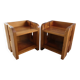 Pair of solid pine bedside tables