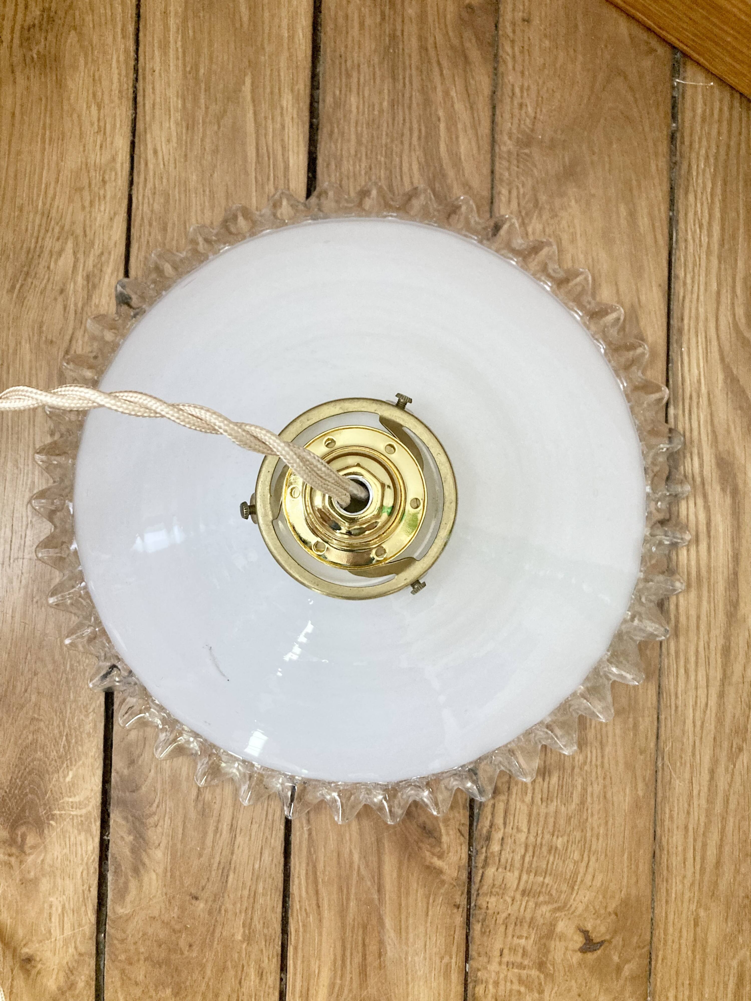 Pendant lamp, portable lamp, old opaline