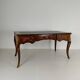 Louis XV style double-sided mahogany and rosewood flat desk
