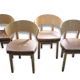Set of 4 chairs 1980s, light brown leather