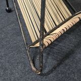 Vintage side table floor lamp and paper holder