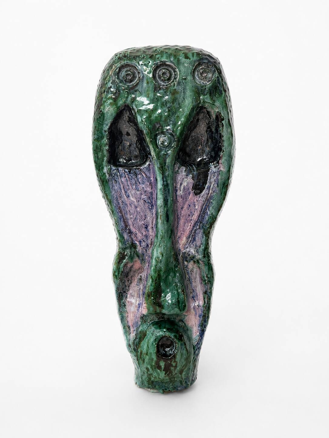 Brutalist Ceramic Mask Sculpture Postmodern Art Ceramic Head 30cm
