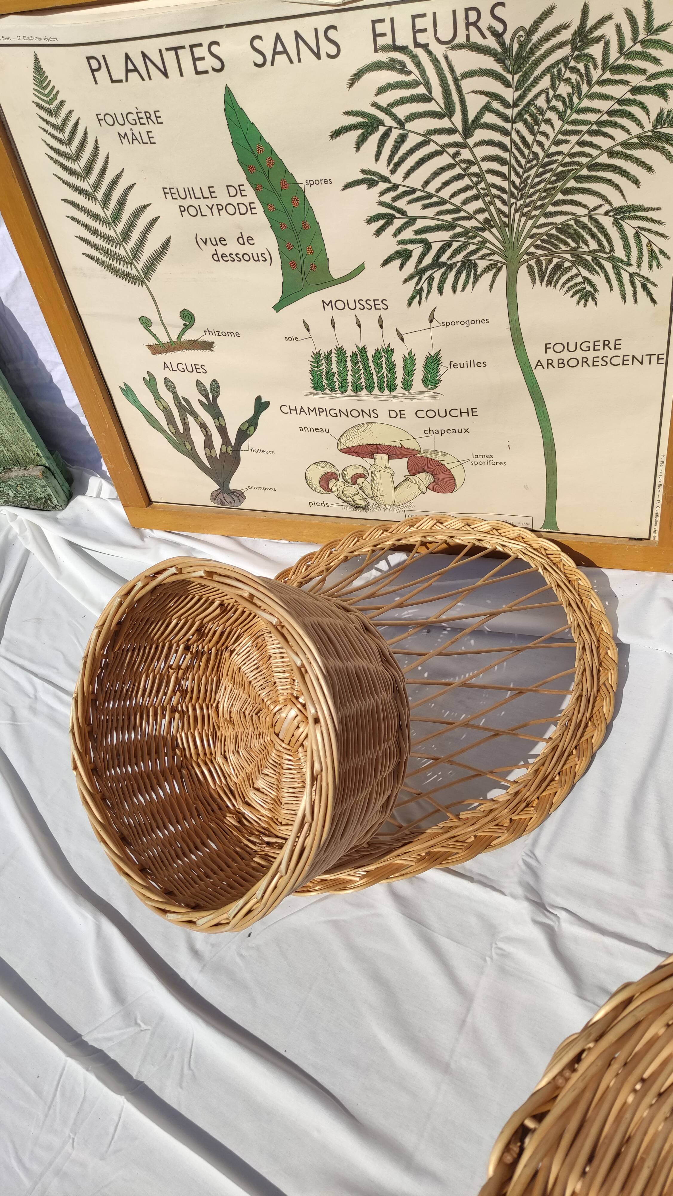 Vintage braided wicker armchair