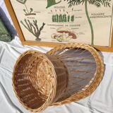 Vintage braided wicker armchair