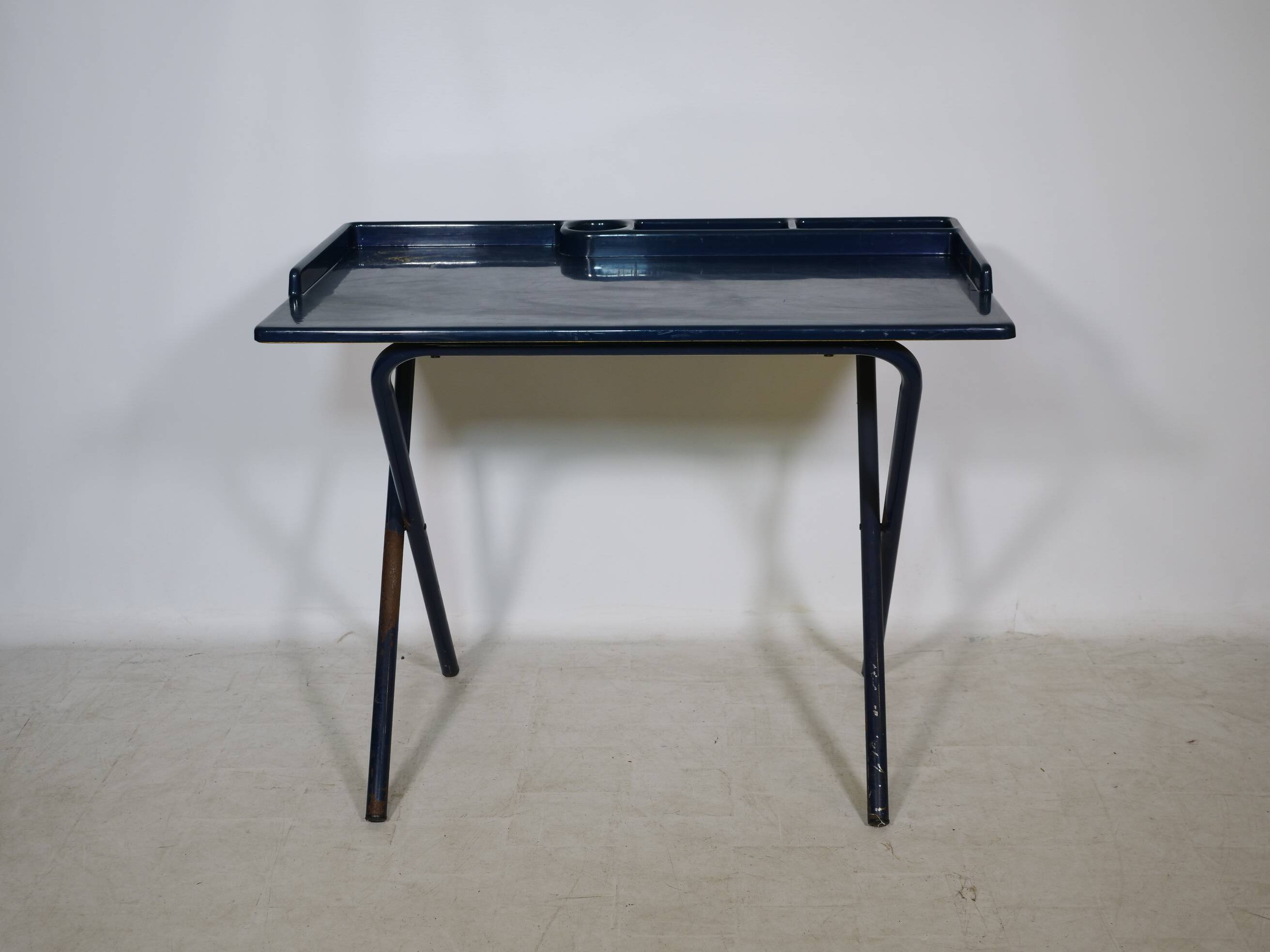 Space Age Industrial Desk in Metal, France, 1980s