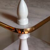 Solid turned wood and formica faux marble shelf to install wood 60s