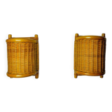 Pair of rattan sconces, France, 1960