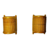 Pair of rattan sconces, France, 1960