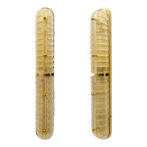 Pair of Art Deco Style Gold Murano Glass and Brass Sconces