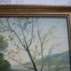 Painted framed lake landscape signed geo rousseau 1967