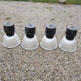 4 old metal workshop pendant lights