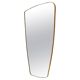 Mid-Century Irregular Shape Mirror with Hammered Brass Frame