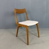 Alfred Christensen Danish oak "Boomerang" chairs set of 6 boucle fabric