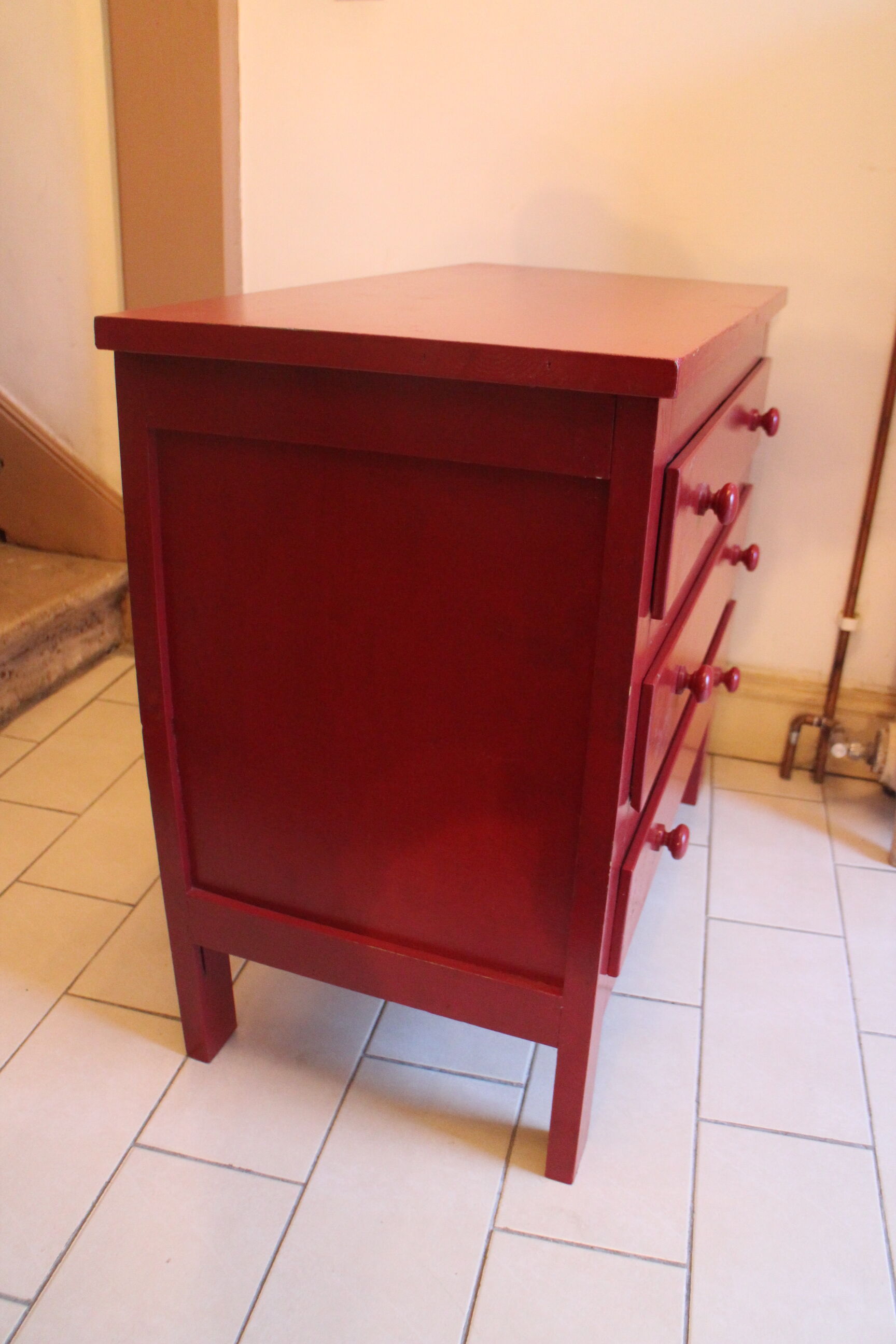 Red chest of drawers