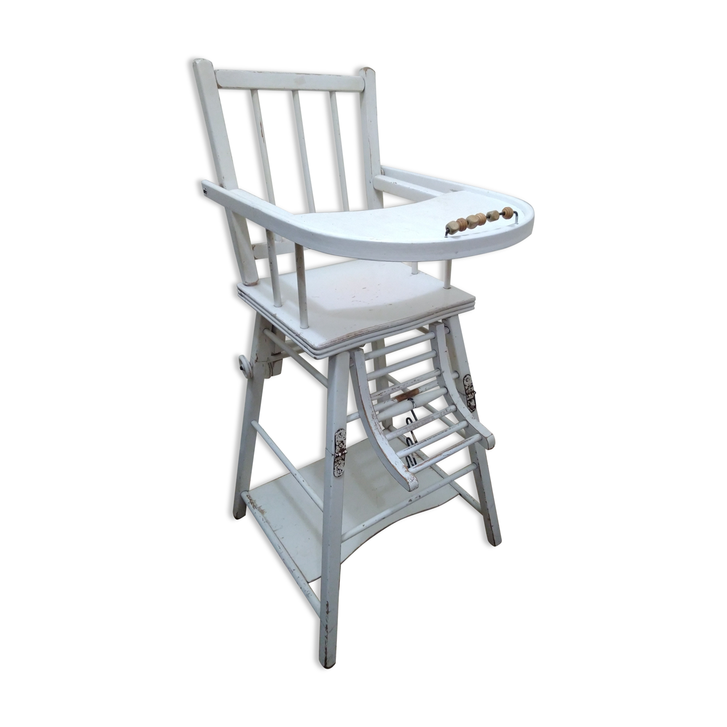 Child chair in foldable white wood