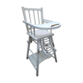 Chaise bébé en bois blanc pliable