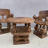 Wooden African lounge