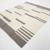 7x9 Grey & Beige Anatolian Flatweave Kilim Rug, 225x276 Cm